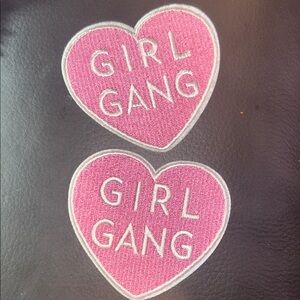 Pink Heart 'Girl Gang' Patches